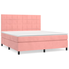 vidaXL rózsaszín bársony rugós ágy matraccal 180x200 cm (3143042) - Ágyak és ágykeretek ágy és ágykellék