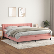 vidaXL rózsaszín bársony rugós ágy matraccal 200x200 cm ágy és ágykellék