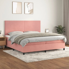 vidaXL rózsaszín bársony rugós ágy matraccal 200x200 cm ágy és ágykellék