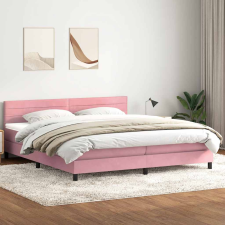 vidaXL rózsaszín bársony rugós ágy matraccal 200x210 cm ágy és ágykellék