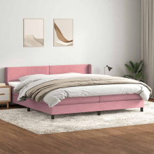 vidaXL rózsaszín bársony rugós ágy matraccal 200x210 cm ágy és ágykellék