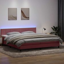vidaXL rózsaszín bársony rugós ágy matraccal 200x210 cm ágy és ágykellék