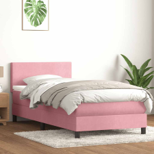 vidaXL rózsaszín bársony rugós ágy matraccal 80x220 cm ágy és ágykellék