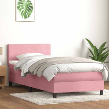 vidaXL rózsaszín bársony rugós ágy matraccal 80x220 cm ágy és ágykellék