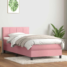 vidaXL rózsaszín bársony rugós ágy matraccal 80x220 cm ágy és ágykellék