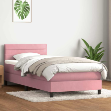 vidaXL rózsaszín bársony rugós ágy matraccal 80x220 cm ágy és ágykellék