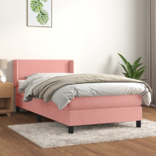 vidaXL rózsaszín bársony rugós ágy matraccal 90 x 200 cm ágy és ágykellék