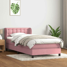 vidaXL rózsaszín bársony rugós ágy matraccal 90x220 cm ágy és ágykellék