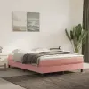 vidaXL Rózsaszín bársony rugós ágykeret 140x200 cm