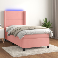 vidaXL rózsaszín bársony rugós és LED-es ágy matraccal 80 x 200 cm ágy és ágykellék