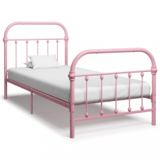 vidaXL Rózsaszín fém ágykeret 90 x 200 cm ágy és ágykellék