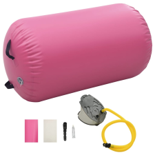 vidaXL rózsaszín PVC felfújható tornahenger pumpával 100 x 60 cm jóga felszerelés