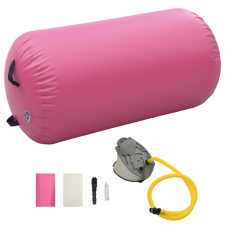 vidaXL rózsaszín PVC felfújható tornahenger pumpával 100 x 60 cm jóga felszerelés
