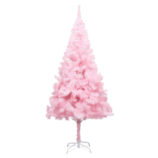 vidaXL rózsaszín PVC műkarácsonyfa LED fényekkel és gömbszettel 240 cm (3077501) műfenyő