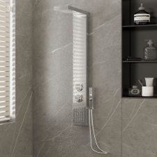 vidaXL rozsdamentes acél szögletes zuhanypanelrendszer kád, zuhanykabin