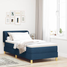 vidaXL Rugóágy matraccal Kék színben, 100x200 cm Szövet ágy és ágykellék