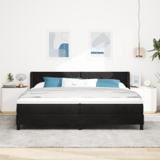 vidaXL Rugós Ágy Matrac nélkül Fekete 200x200 cm Bársonyos ágy és ágykellék