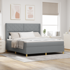 vidaXL Rugós Ágy Matraccal és LED Fény Szürke 180x200 cm Szövet ágy és ágykellék