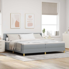 vidaXL Rugós Ágy matracmal Világosszürke 200 x 200 cm szövet ágy és ágykellék
