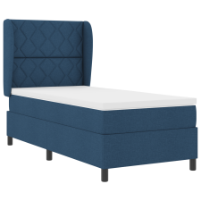 vidaXL Rugós Ágy Mattal Kék 90x200 cm Szövet (3340612) ágy és ágykellék