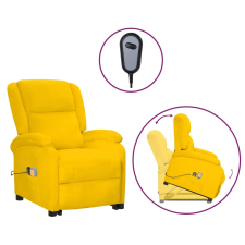 vidaXL sárga bársony felállást segítő dönthető masszázsfotel masszázsfotel