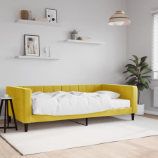 vidaXL sárga bársony kanapéágy matraccal 100 x 200 cm ágy és ágykellék