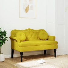 vidaXL sárga bársony pad párnákkal 120,5 x 65 x 75 cm bútor