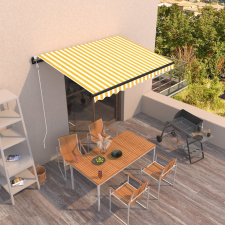 vidaXL sárga és fehér automata napellenző 350 x 250 cm kerti bútor