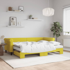 vidaXL sárga kihúzható bársony heverő matraccal 80 x 200 cm ágy és ágykellék