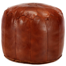 vidaXL sárgásbarna valódi kecskebőr puff 40 x 35 cm bútor