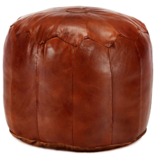 vidaXL sárgásbarna valódi kecskebőr puff 40 x 35 cm bútor