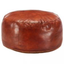 vidaXL Sárgásbarna valódi kecskebőr puff 60 x 30 cm bútor