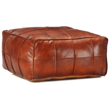 vidaXL sárgásbarna valódi kecskebőr puff 60 x 60 x 30 cm bútor
