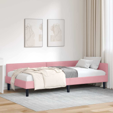 vidaXL Sarok Ágykeret Rózsaszín 80 x 200 cm Bársony és Mérnökölt fa ágy és ágykellék