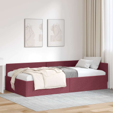 vidaXL Sarokágy keret bordó 90 x 200 cm Szövet és Mérnöki Fa ágy és ágykellék