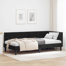 vidaXL Sarokágy keret Egyéb Fekete 80 x 200 cm Velúr és műnyír ágy és ágykellék