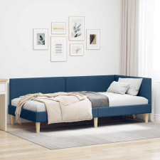 vidaXL Sarokágy keret Egyéb Kék 90 x 200 cm Szövet és Mérnöki Fa ágy és ágykellék