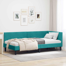 vidaXL Sarokágy keret Egyéb Türkiz 100 x 200 cm Velúr és műnyír ágy és ágykellék