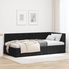 vidaXL Sarokágy keret fejtámlával Fekete 100 x 200 cm Bársony ágy és ágykellék