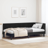 vidaXL Sarokágy keret fejtámlával Fekete 90 x 190 cm Bársony
