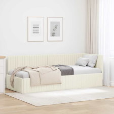 vidaXL Sarokágy keret fejtámlával Krém 80 x 200 cm Bársony ágy és ágykellék