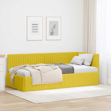 vidaXL Sarokágy keret fejtámlával Sárga 90 x 190 cm Bársony ágy és ágykellék