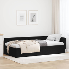 vidaXL Sarokágy keret Fekete 80 x 200 cm Szövet és Mérnöki Fa ágy és ágykellék