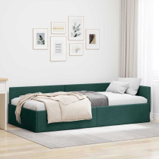 vidaXL Sarokágy keret Sötétzöld 80 x 200 cm Szövet és Mérnöki Fa ágy és ágykellék