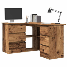vidaXL sarokasztal Régi fa 145x100x76 cm Gépelt fa íróasztal