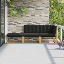 vidaXL Sarokkanapé egységek párnával Fehér 241,5 x 83 x 73 cm kerti bútor