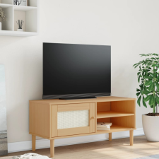 vidaXL SENJA barna rattanhatású tömör fenyő tévészekrény 106x40x49 cm bútor