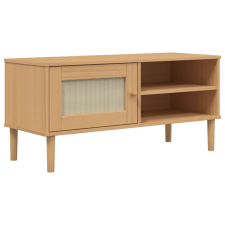 vidaXL SENJA barna rattanhatású tömör fenyő tévészekrény 106x40x49 cm (358040) bútor