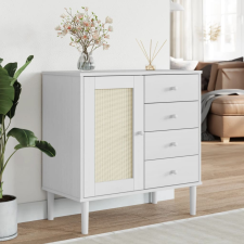 vidaXL SENJA fehér rattanhatású tálalószekrény 80 x 40 x 80 cm bútor