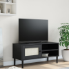 vidaXL SENJA fekete rattanhatású tömör fenyő TV-szekrény 106x40x49 cm